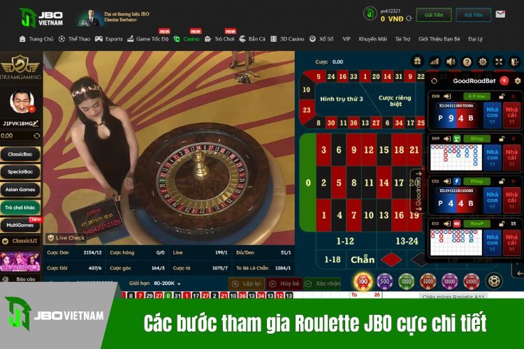 Các bước tham gia Roulette JBO cực chi tiết