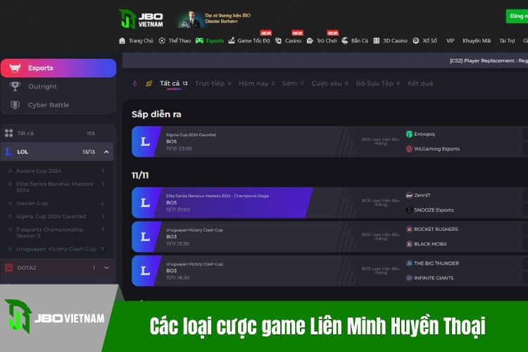 Các loại cược game Liên Minh Huyền Thoại