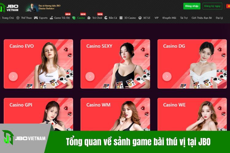 Tổng quan về sảnh game bài thú vị tại JBO